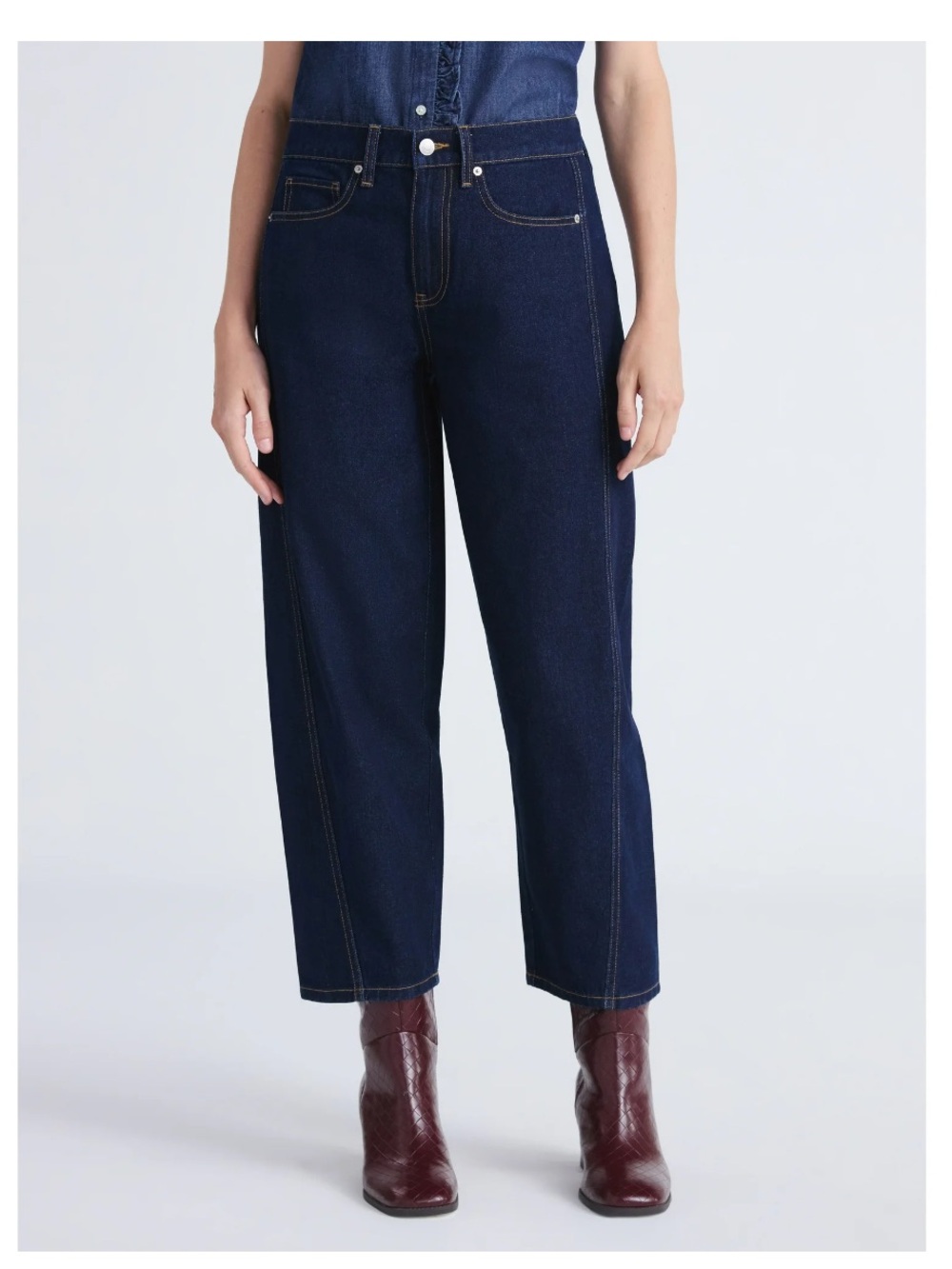 NWT Free Assembly Mid Rise Barrel Ankle Jeans sz 2 - Picture 8 of 9